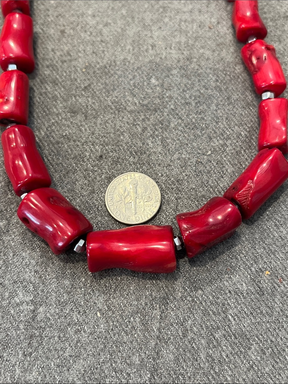 Polished Chunky Coral Necklace - Picture 5 of 8